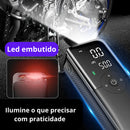 Compressor De Ar Portátil Recarregável 5 em 1 (Calibrador de Pneus, Bolas, Colchões, Lanterna e PowerBank)